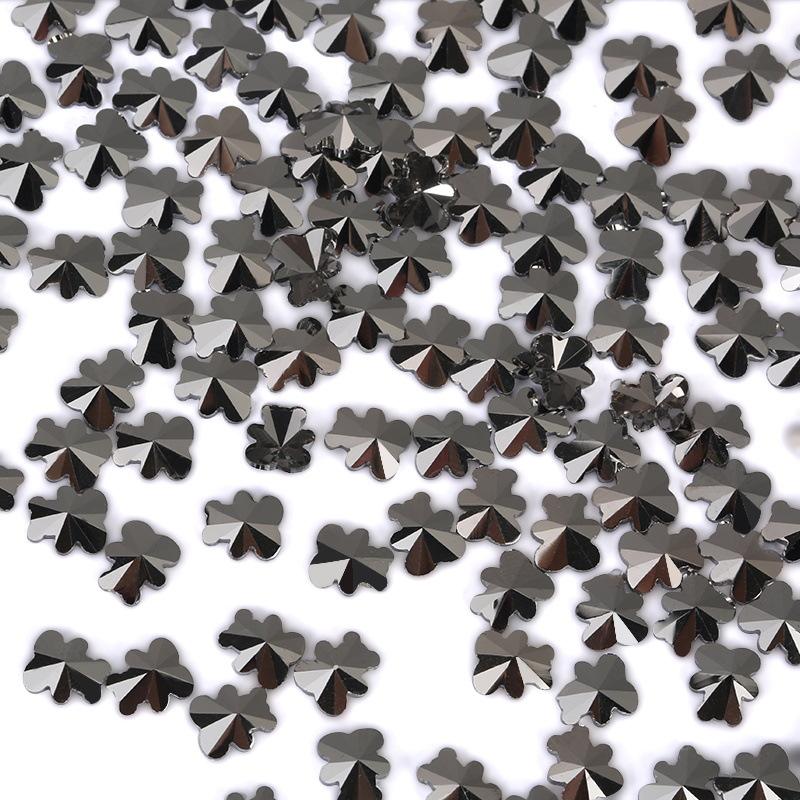 Mine Black Electroplating Color Nail Art Flat Bottom Jewelry Special-Shaped Diamond Diy Manicure Nail Ornament Nail Art Diamond