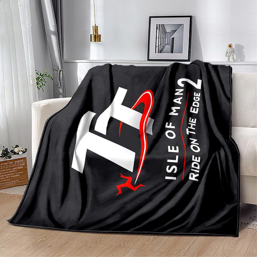 Isle Of Man Tt Race Flannel Blanket-Soft and Suitable for Sofas,Beds,Offices,Travel,All Seasons,Great Gift for Holidays and Birthdays.