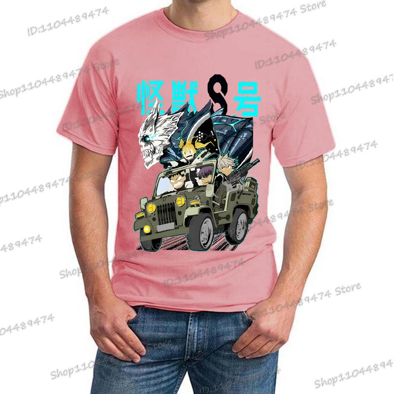 Funny Manga Kaiju No 8 Streetwear Japanese Y2K Anime Men T-shirt Casual Short Sleeve Harajuku Kafka Hibino Men's Clothing Tops