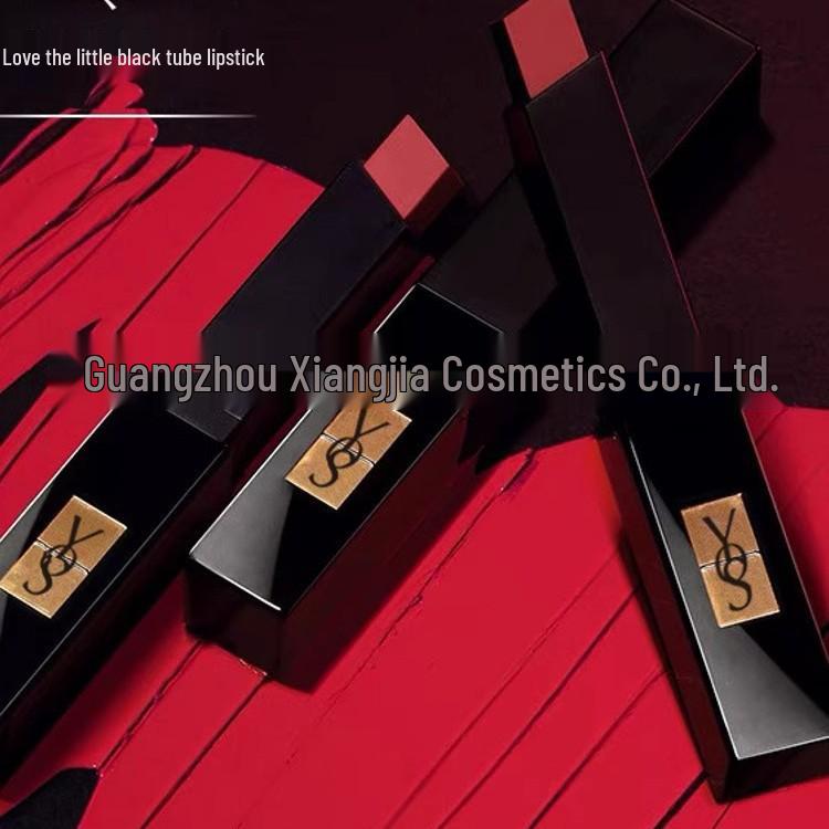 YS Luo Jiakou Gold & Little Black Bar Lipstick Set (1966 21, 314, 302) - Genuine YSL Cosmetics for Women