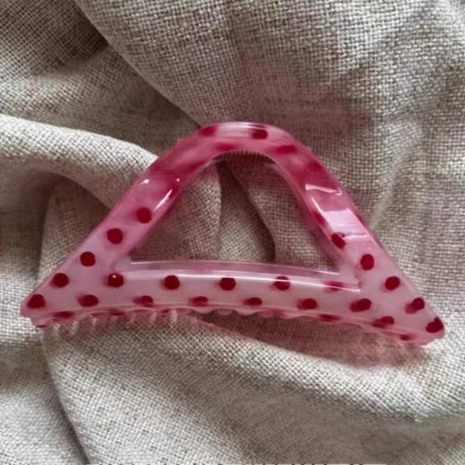 

1 Pc Fashion Hair Claw Set: Triangle Polka Dot & Oval Shaped Clips, Stylish Acrylic Hair Accessories for Women