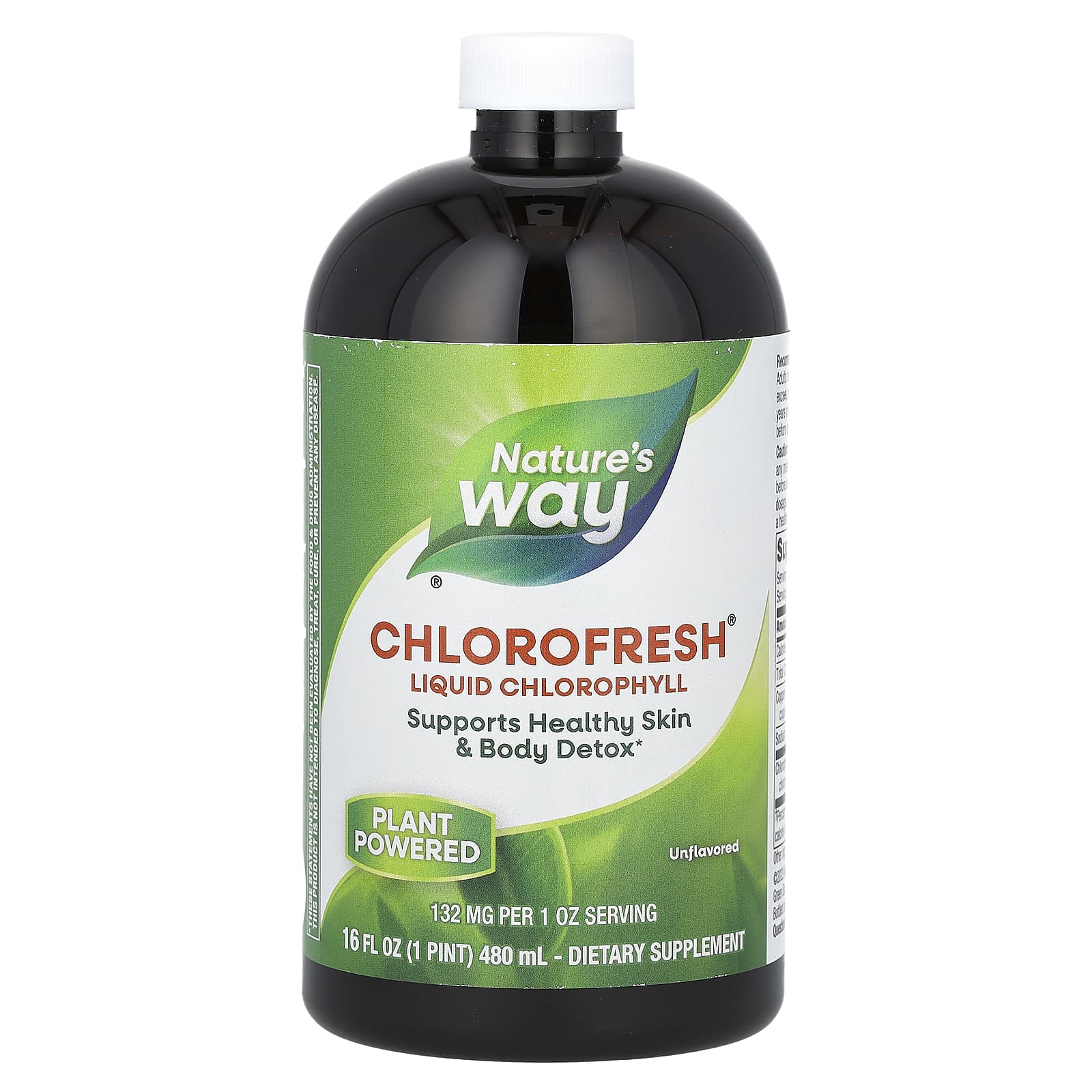

Nature S Way, Chlorofresh, Liquid Chlorophyll, Unflavored, 132Mg, 480Ml(16Fl Oz)