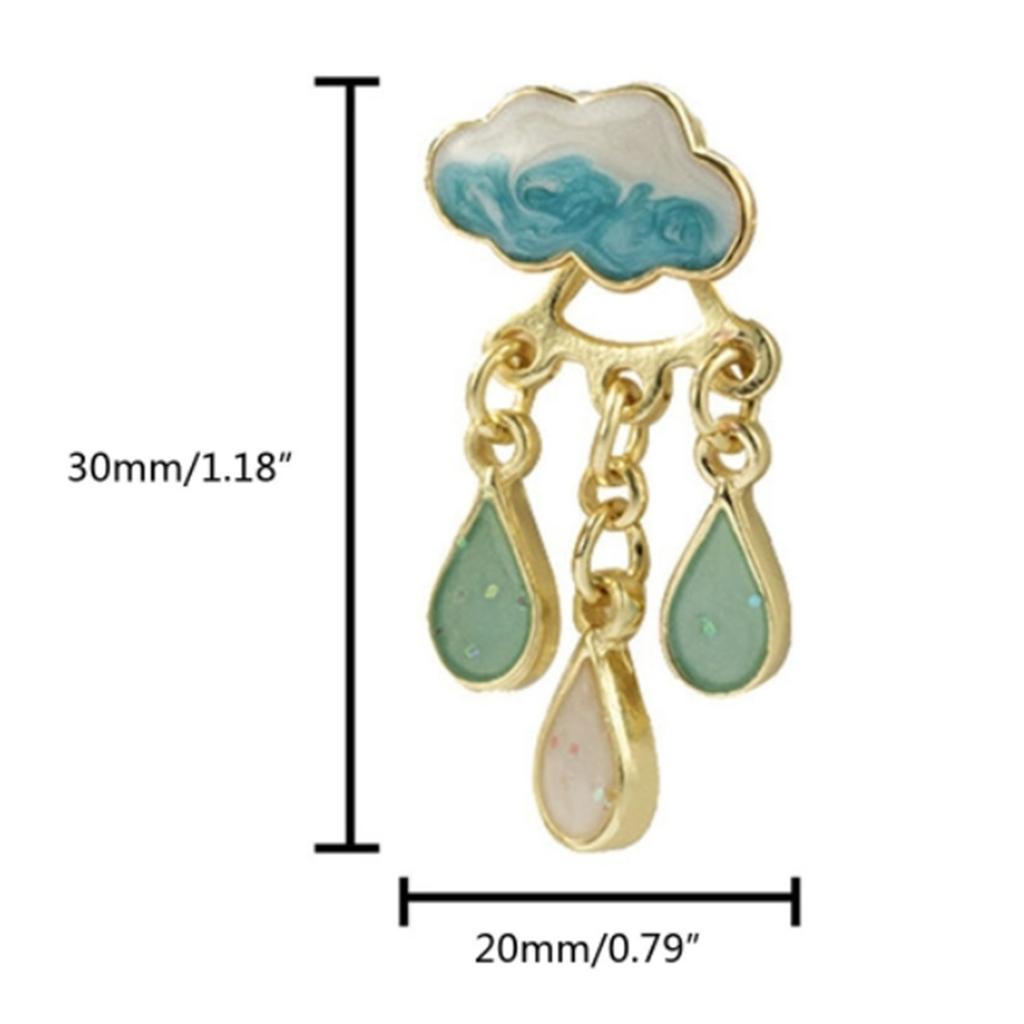Stylish Cloud Shaped Earrings With Dangling Raindrop Crystals Dangle Earrings For Trendy Ladies' Accessory Collection