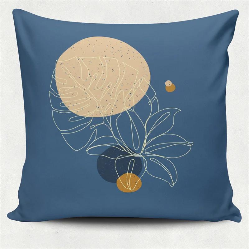 Nordic Morandi Colorful Geometric Printing Pattern Square Cushion Cover Home Living Room Sofa Decoration Polyester Pillow