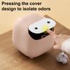 Desktop Trash Can with Folding Cover Press-Type Opening Mechanism Compact Size Cartoon Shape Trash Bin