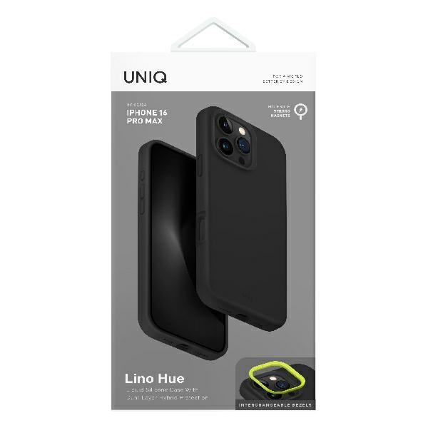 Uniq Etui Lino Hue Iphone 16 Pro 6.3 Magclick Charging Szary/Charcoal Grey