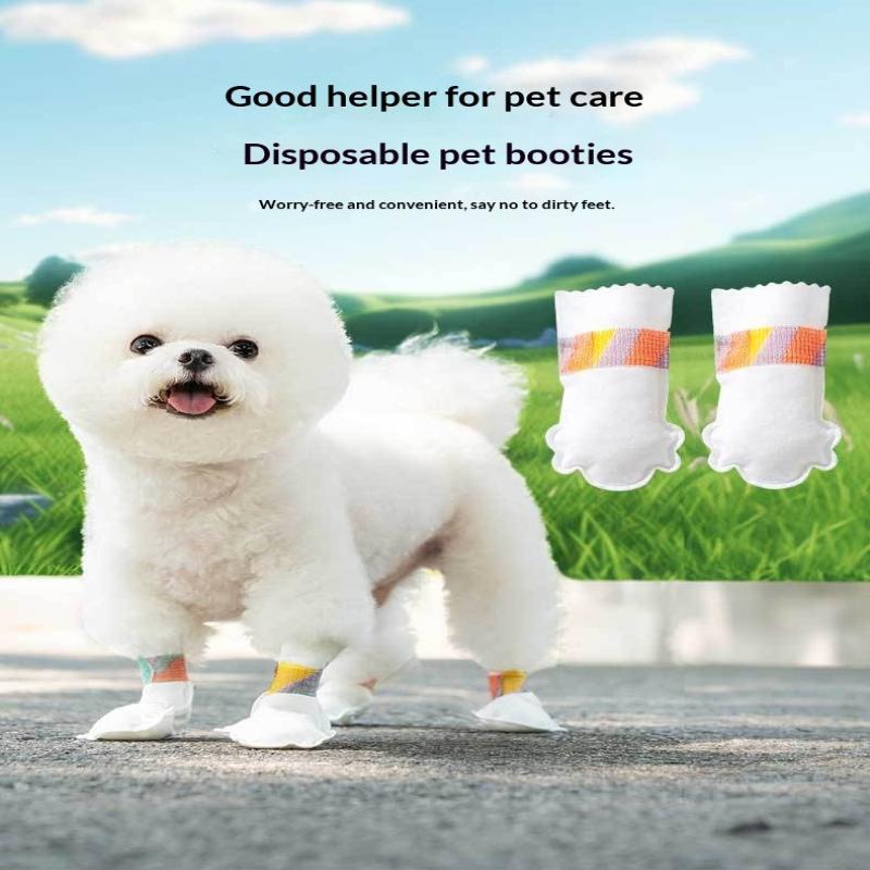 20 Pcs Pet Disposable Foot Covers Non Woven Dog Leg Covers Waterproof Non Slip Outdoor Leave In Pet Shoes