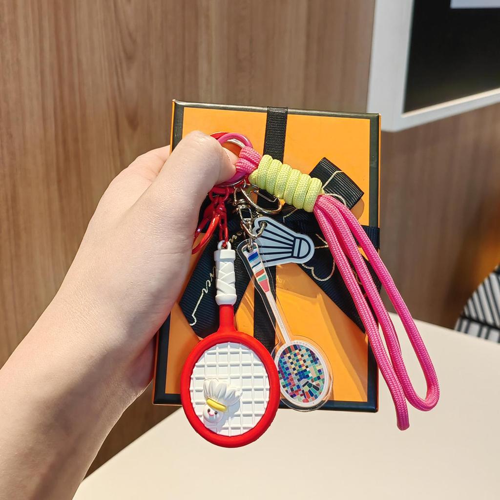 Creative Badminton Keychain Pendant - Sports Education Gift for Backpacks