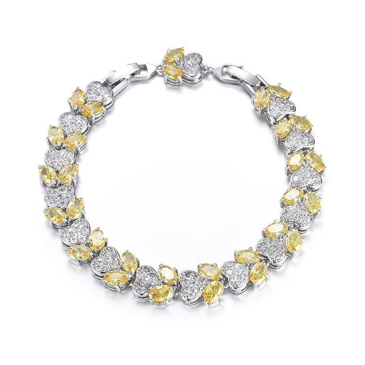 Rubin Zirkon Herz Armband Damen Voll Diamant Damen Armband Schmuck