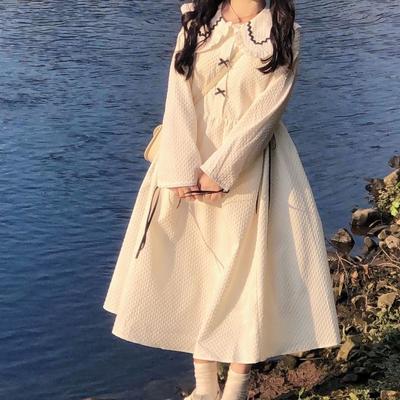 Preppy Stijl Kawaii School Lolita Witte Jurk Zachte Gilr Japanse Harajuku Leuke Peter Pan Kraag Jurken Koreaanse Mode 2023