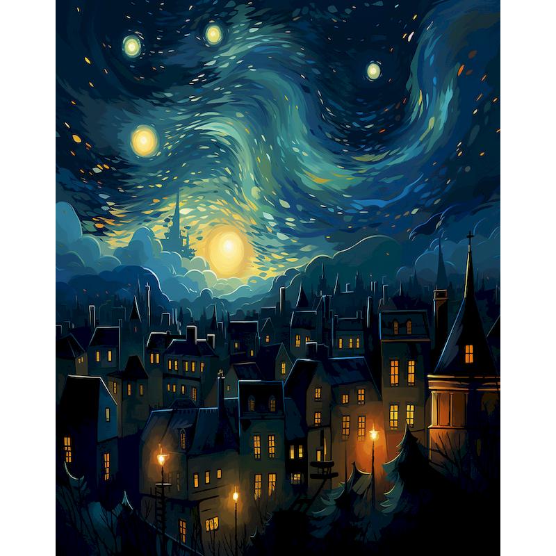 CHENISTORY Abstract Paint By Numbers Handpainted Canvas Painting Starry Sky Painting By Numbers For Living Room Wall Home Decora