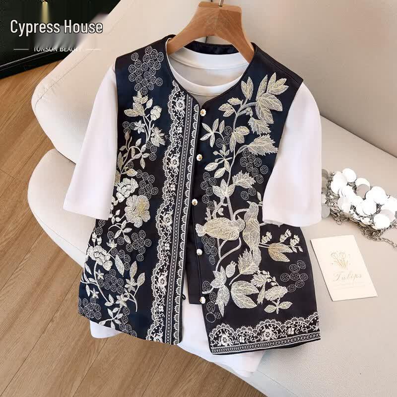 Women s Embroidered New Chinese Style Vest XL
