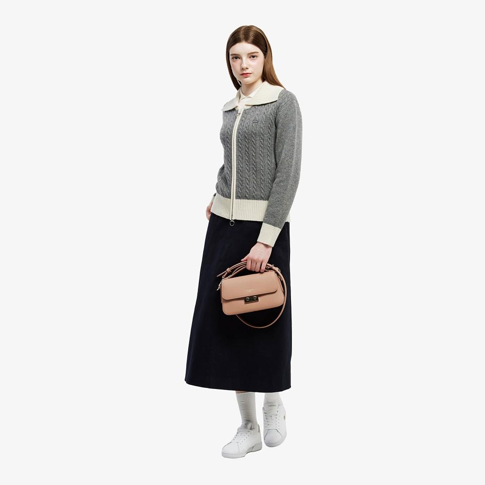 Lacoste Women's Cable Zip-Up Cardigan AF420E-55NHDE