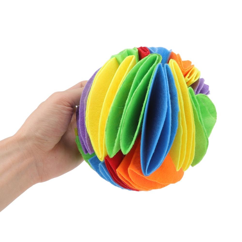 Round Spherical Snuffle Ball Plush Fleece Pet Puzzle Ball Enrichment Ball  Indoor Daily Play