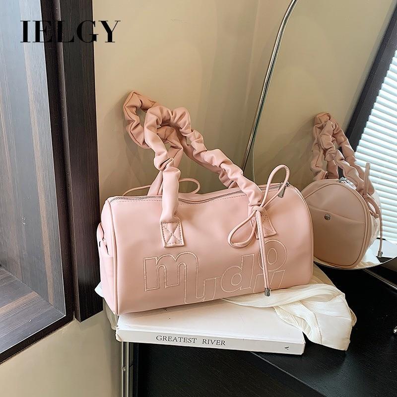 IELGY Korean version of light and foreign pink handbag, fashionable and versatile embroidered pillow bag, single shoulder and underarm women's bag.