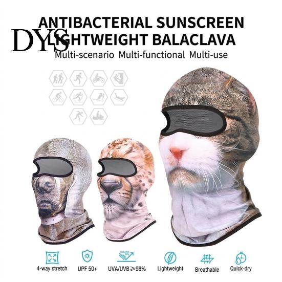 Lightweight Face Shield Animal Print Balaclava Mask, Breathable Dog Cat Tiger Cosplay Ski Soft Covering Men Women Full Cover for Halloween Party Mask