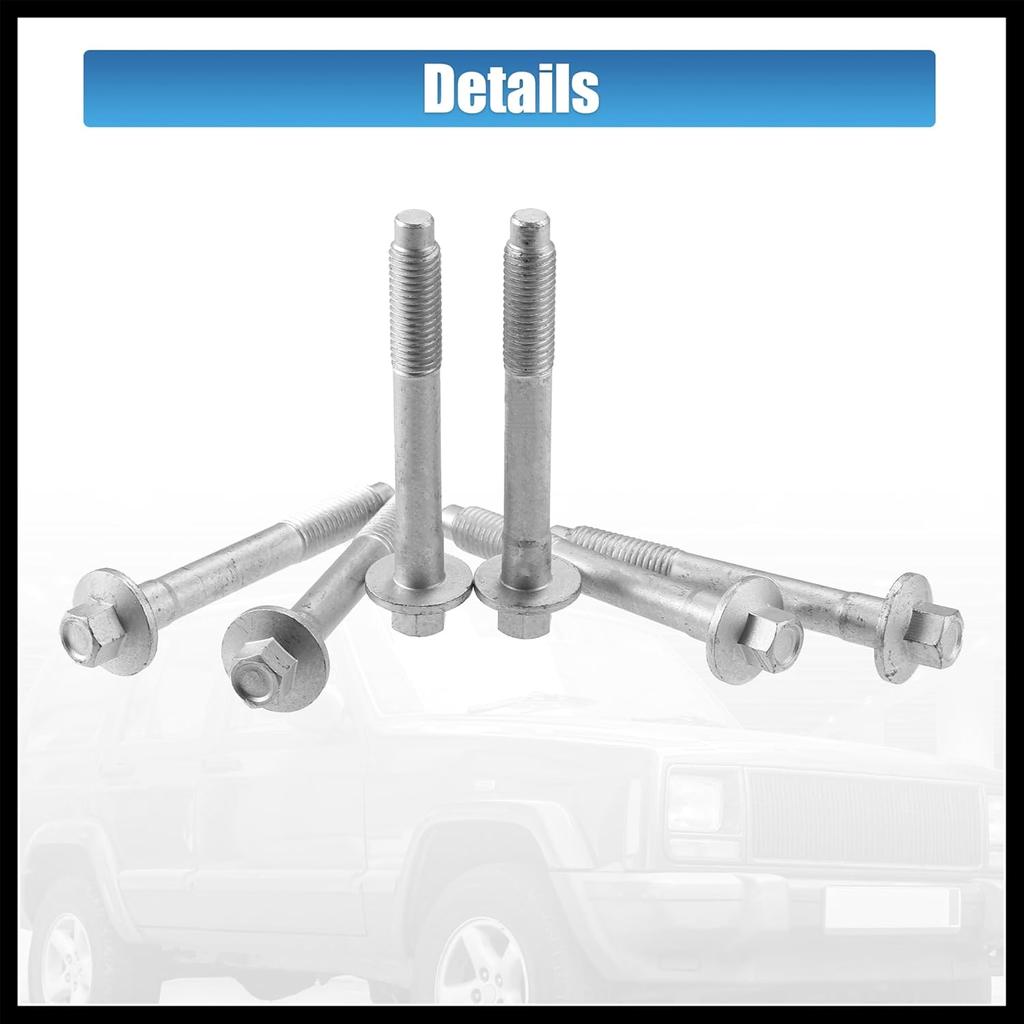 6 Pcs Wheel Hub Bearing Mounting Bolts for Jeep Grand Cherokee 2000-2010 34201535 Silver Tone Metal Durable Material