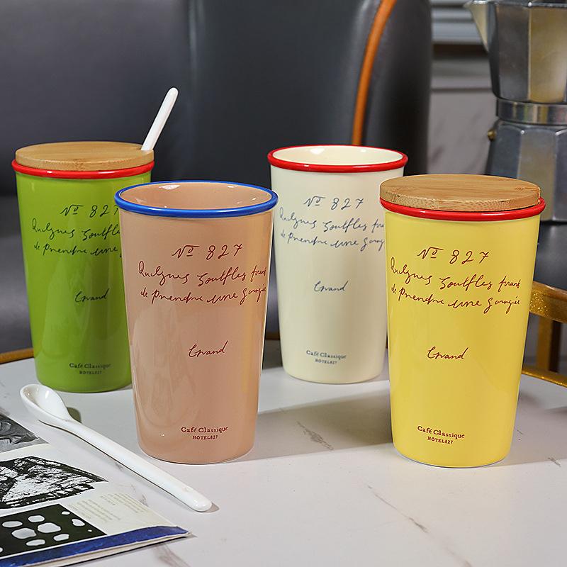 1PC Water Cup Coffee & Tea Lovers Paper Cup Shape INS Ceramic Coffee Mug Chic 2 Sizes