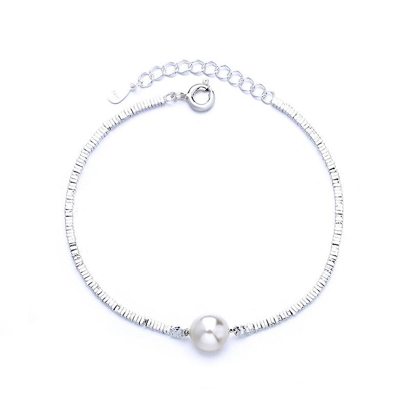 Xiaohongshu S925 Sterling Silver Korean Japanese Style Crushed Silver Freshwater Pearl Necklace & Bracelet Set