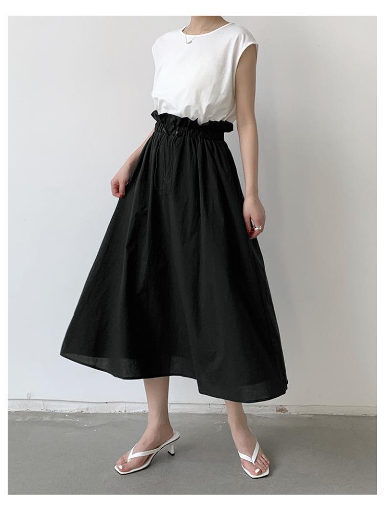 Women Summer High Waist Loose Patchwork Bud Dress Japanese Style Flowy Comfortable Dress Lightweight High Recognition Elegant Flattering Chic Dress
