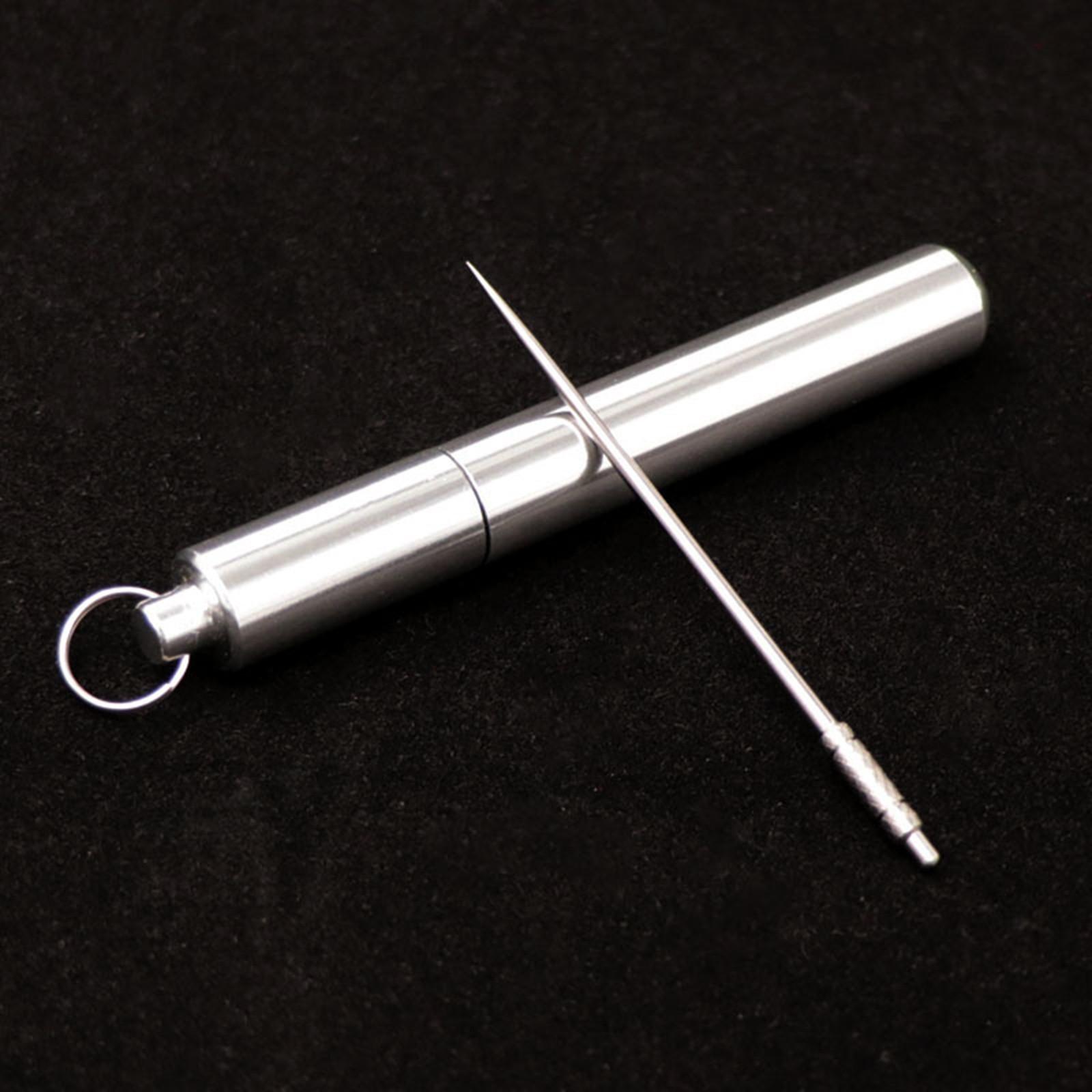 

Портативная зубочистка из титанового сплава, металлическая зубочистка, креативный тубус для зубочисток из алюминиевого сплава, коробка для зубочисток One Size