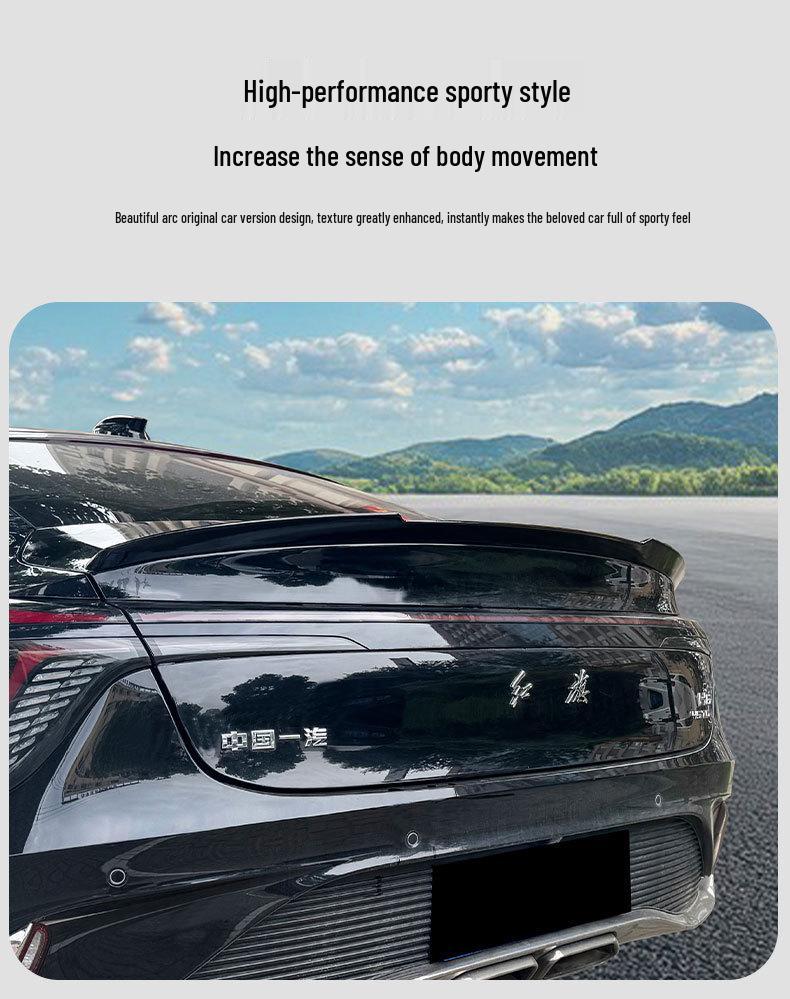 Universal Carbon Fiber Rear Spoiler for Hongqi H6 - No-Drill Wind Deflector