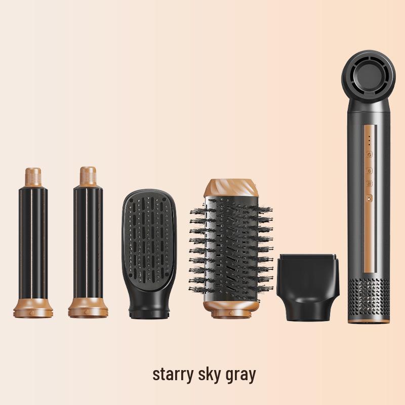 Çok Fonksiyonlu Hızlı Kuruyan Saç Kurutucu ve Maşa – Kabarık Modeller İçin Altı Bir Arada Sıcak Hava Tarağı
