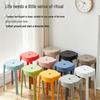 Stackable Modern Round Plastic Dining Stool with Storage - Creative, Simple, and Thickened Design for Living Room