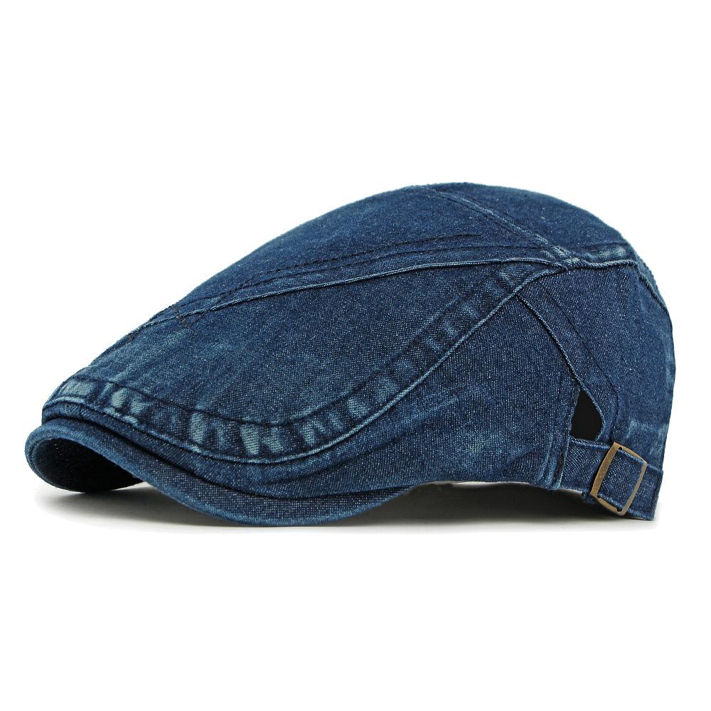 Denim Hat Men Women Beret Spring Summer Cap Stitch Forward Cap