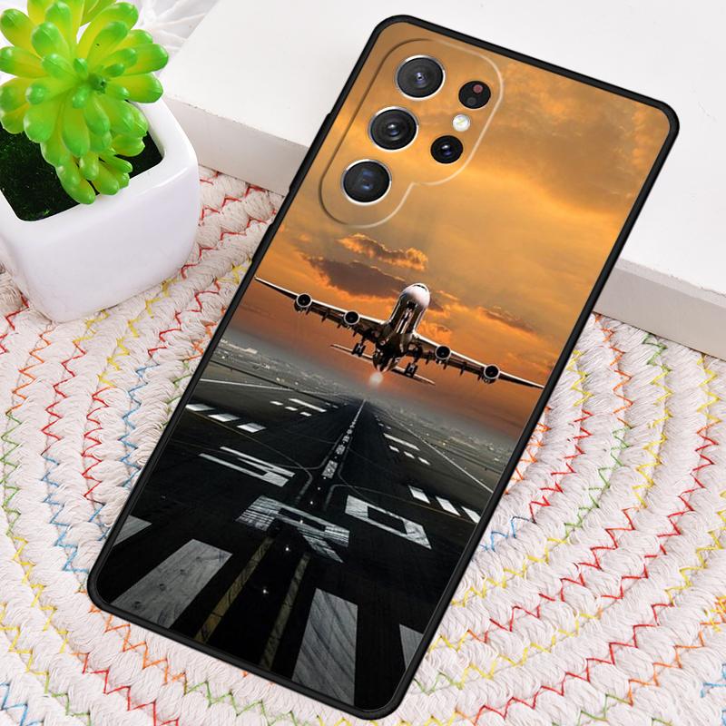 Travel aircraft airport runway TPU Phone Case For Samsung Galaxy note 10 pro S26 S25 S24 S23 S22 Ultra Plus S21 FE S20 Cover