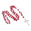 Cross Rose Beads Religious Jewelry for Women Catholic Rosary Necklace Meditation