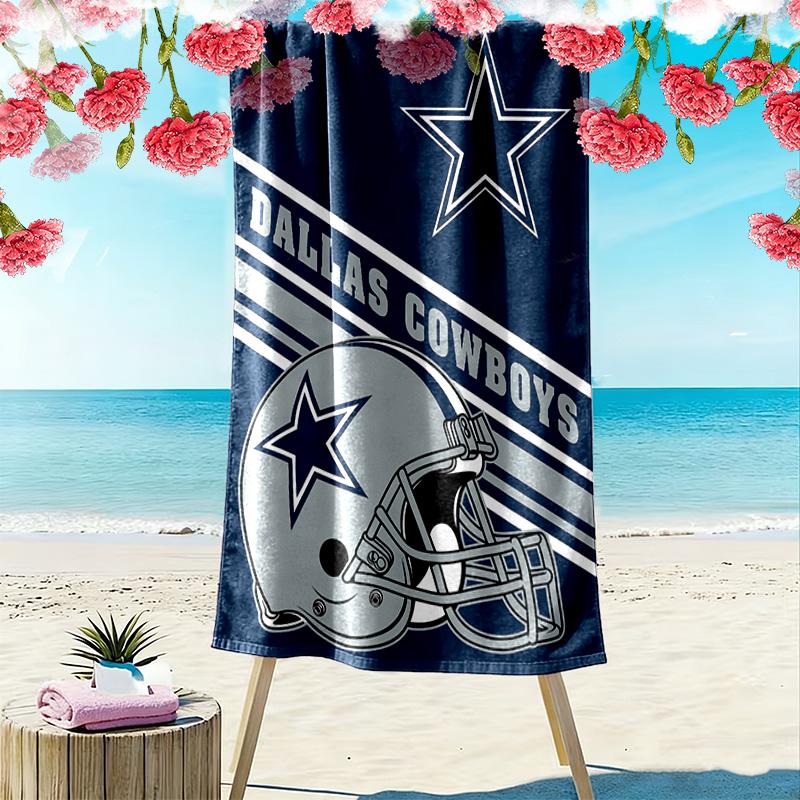 Asciugamano da Spiaggia con Stampa Dallas Cowboys, Asciugamano Grande Morbido ad Asciugatura Rapida per Spiaggia Campeggio Nuoto