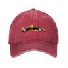 Vintage Racing Car Logo Washed Canvas Baseball Cap Classic Automotive Design Adjustable Fit Unisex Style Retro Inspired Hat