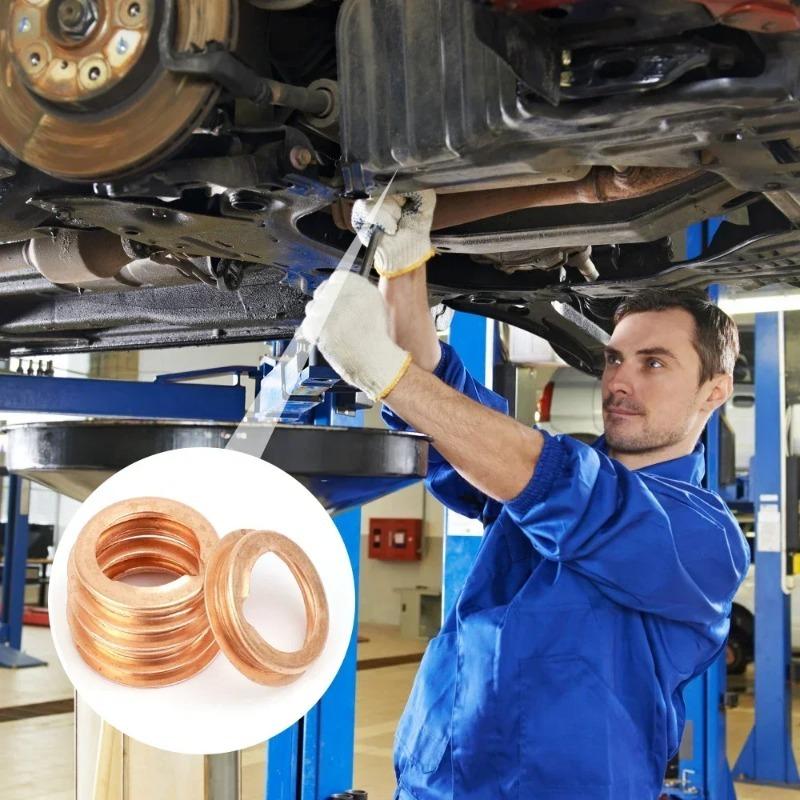 M14 Engine Oil Drain Plug Sealing Gaskets OE# 94109-14000 Car Oil Pan Screw Copper Washer Replaceable Accessories for Honda