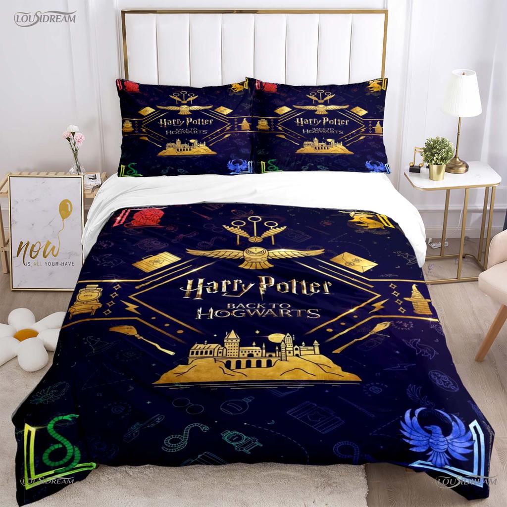 Harry potter Casal All Season Duvet Cover Comforter Bedding Sets Soft Quilt Cover and Pillowcases Teens Single/Double/Queen/King