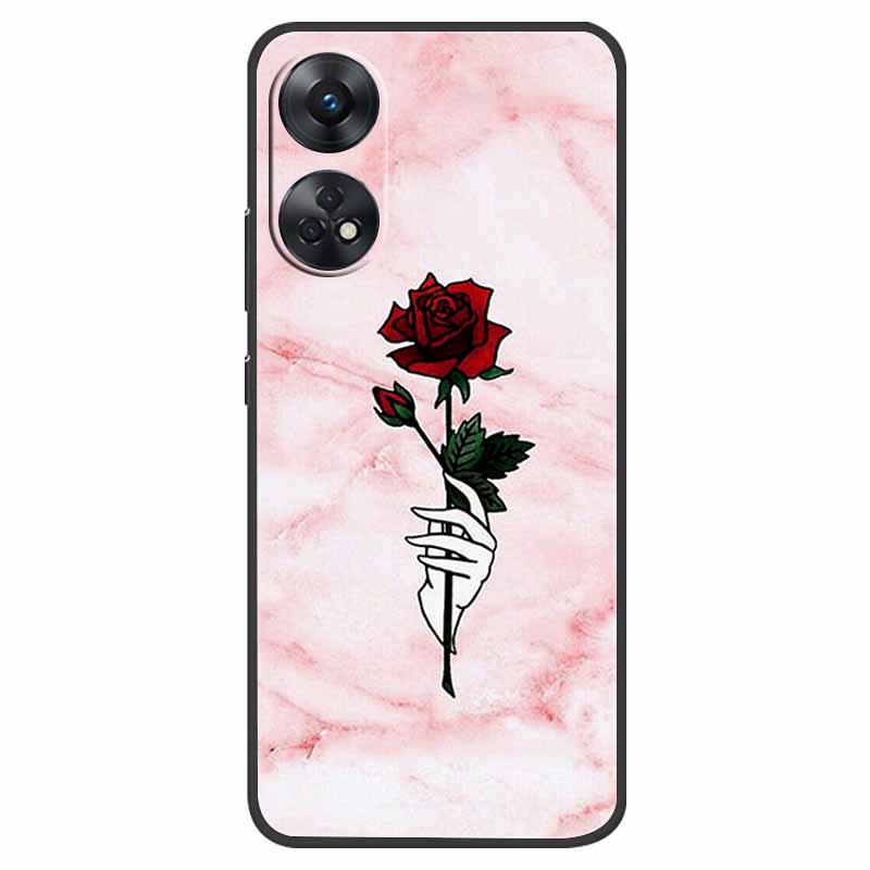 Case For Oppo Reno 8T Cover Black Silicone Soft Phone Back Cases for Oppo Reno8 T 4G Fundas Reno8T CPH2481 6.43" Lovely Fundas