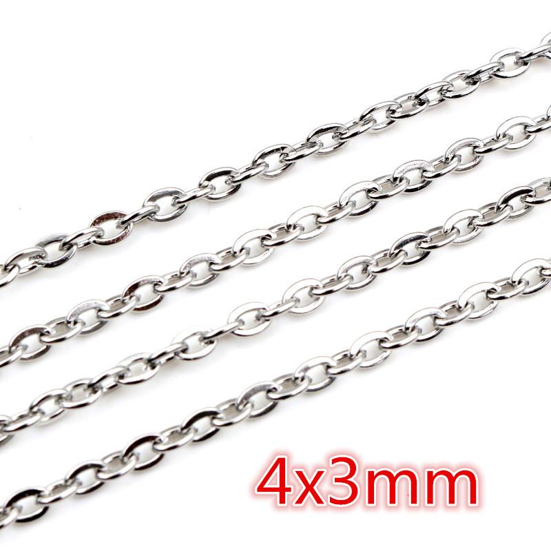 5 Meters/Lot Never Fade Stainless Steel Multi Styles Necklace Chains For DIY Jewelry Making Findings Accessories Handmade