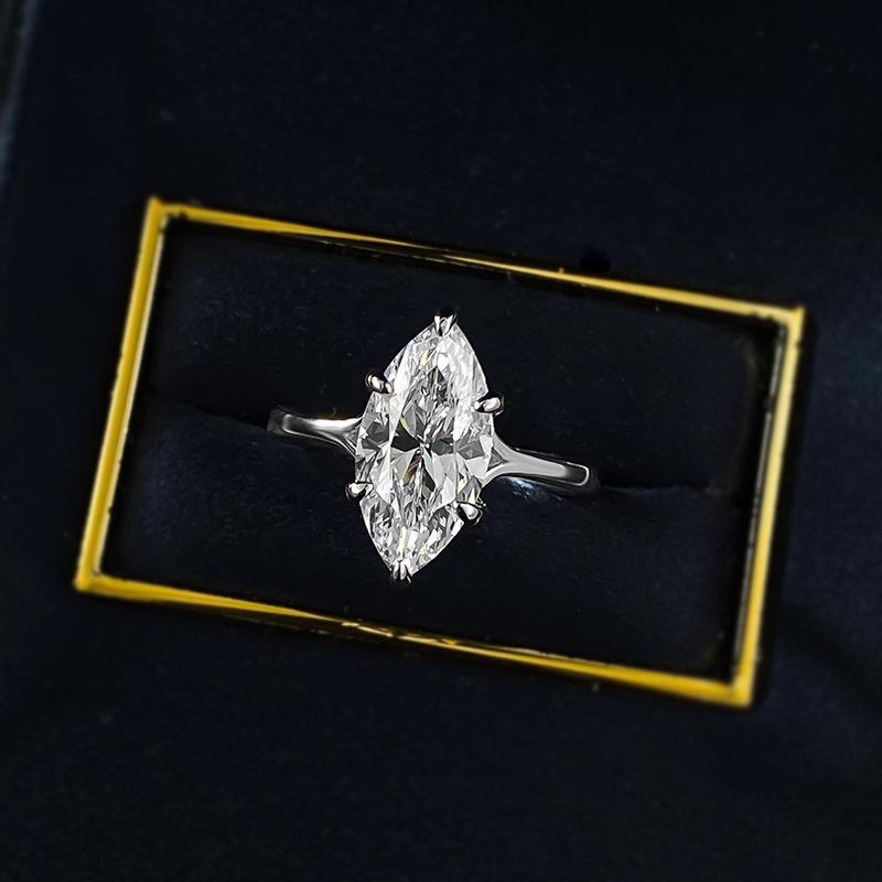 7 * 14Mm Horse Eye Diamond Ring Wind Wedding Ring Ring Female