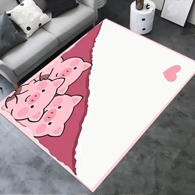 2025 New Cute Pink Pig Carpet Rug for Living Room Bedroom Home Sofa Decoration,Kids Play Non-slip Floor Mat