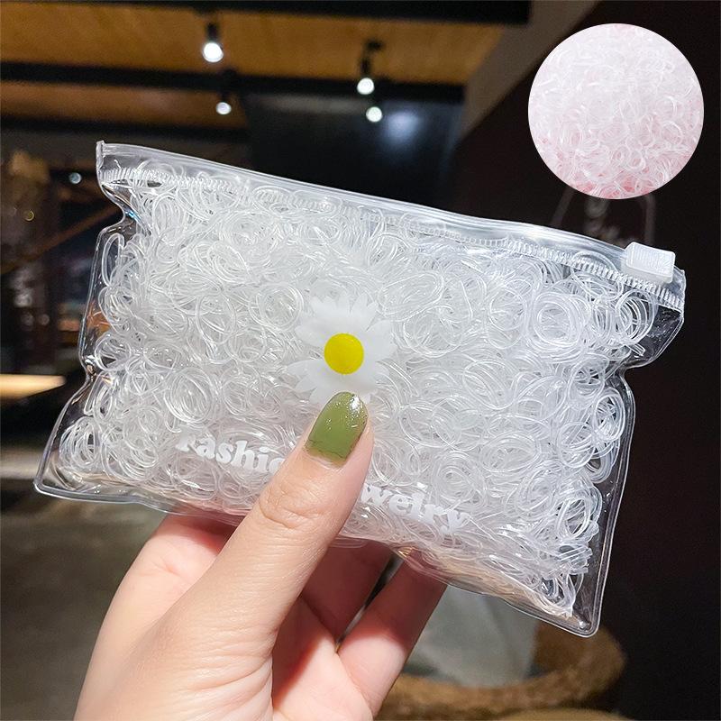 1000 pçs faixa de borracha descartável hairband para crianças rabo de cavalo laços de cabelo elástico colorido faixas de cabelo acessórios de cabelo do bebê