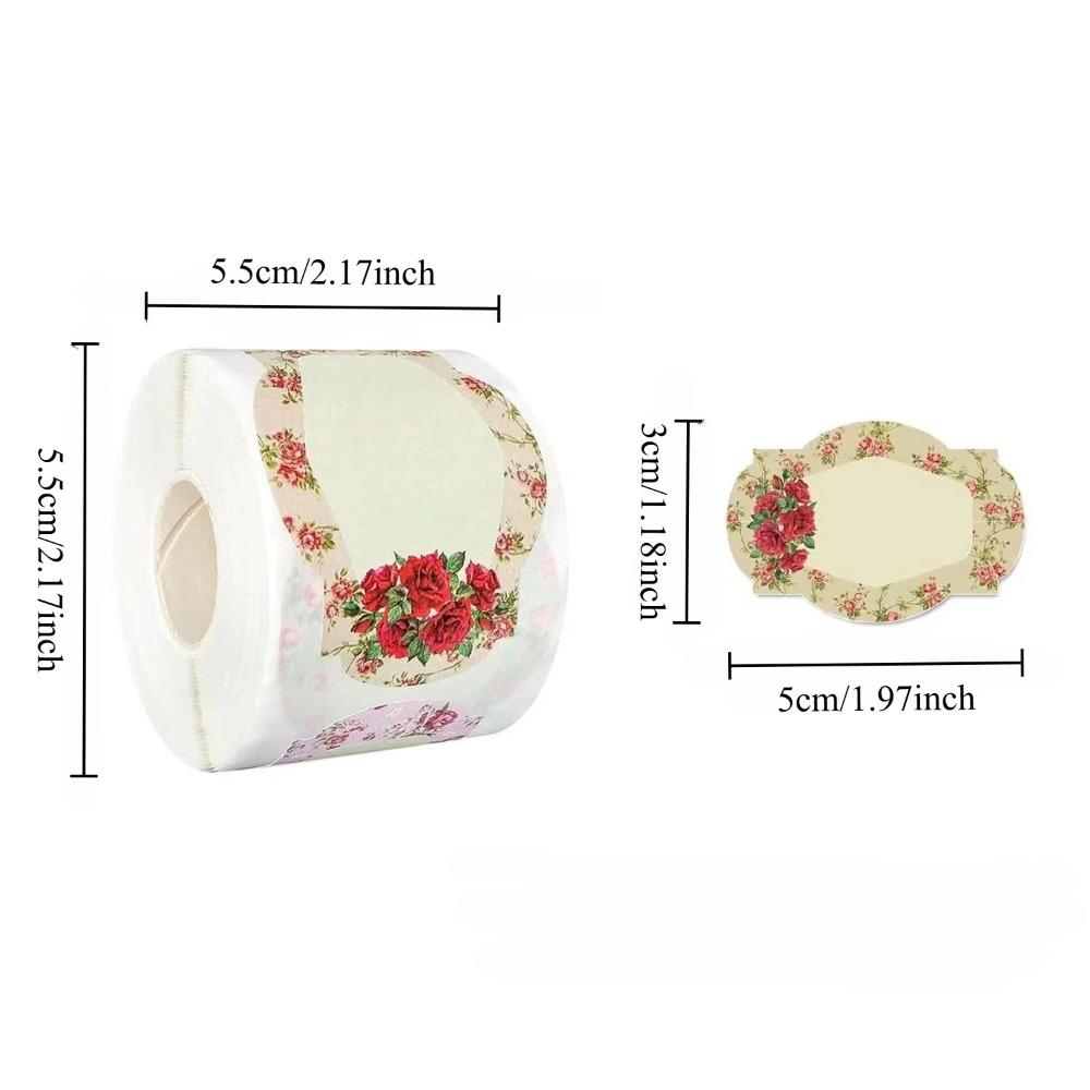 250pcs Flowers Name Labels Kitchen Blank Handwritten Date Stickers Refrigerator Freezer Food Storage Small Business 3*5cm