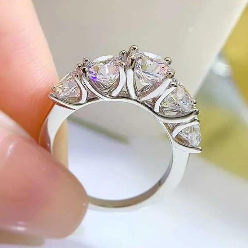 Sace Gems GRA-zertifizierter 3,6 Karat Moissanit-Ring, VVS1-Labordiamant-Solitärring für Frauen, Verlobungsversprechen, Ehering, Schmuck