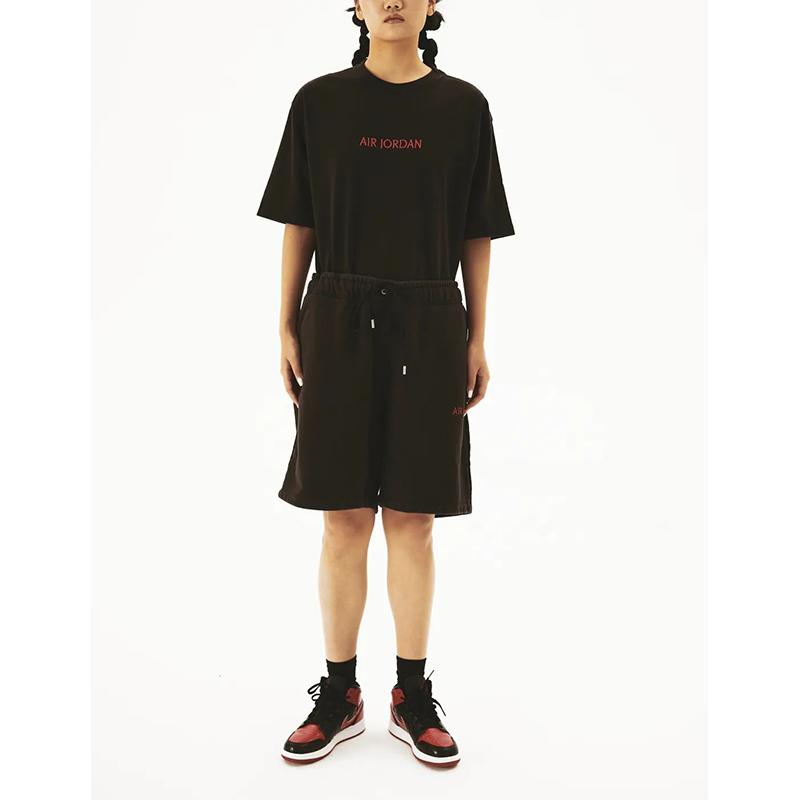 Jordan T Shirts Unisex Black Crew Neck Moderate Straight Fit DV6466-010