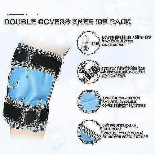 Kühlpack zur Linderung von Knieschmerzen, Wiederverwendbare Gel-Eisbandage für Beinverletzungen, Schwellungen, Knieersatzoperation, Kältekompressentherapie