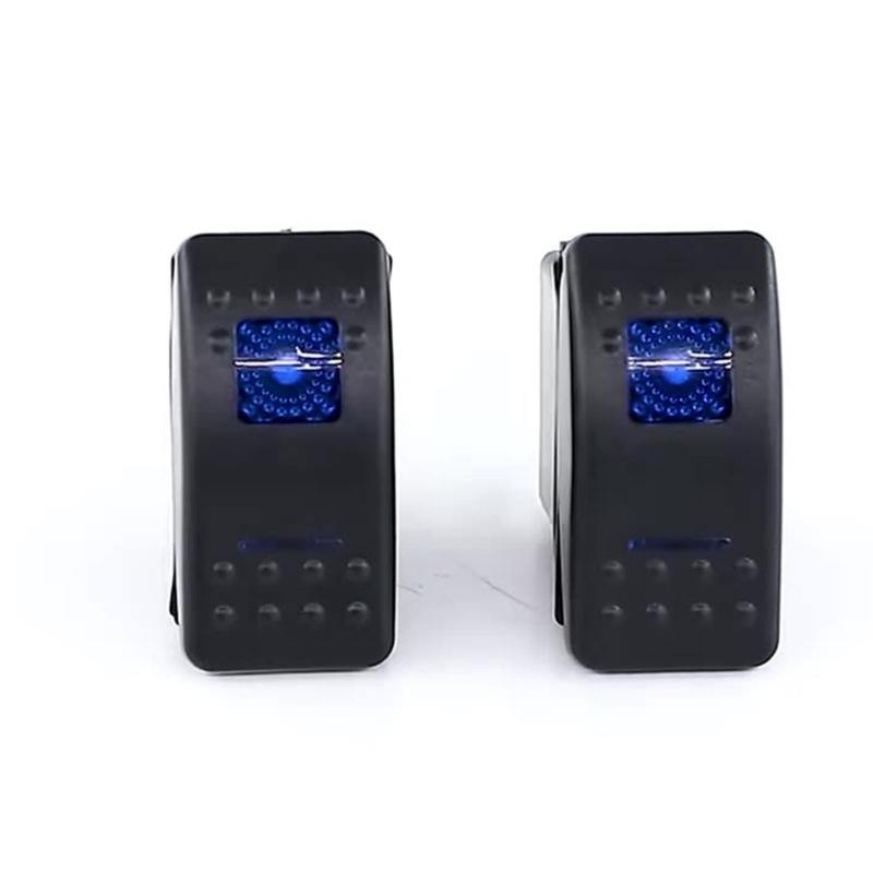 3 Gang Rocker Switches Panel 12V 24V Blue LED Light Toggle Switches LED Light Bar Switches Panel for Marine Automotive