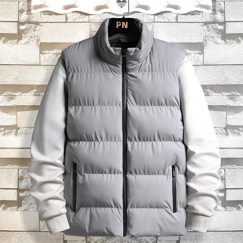 Autumn and winter men's down cotton vest Korean version of trendy vest men's loose winter handsome thickened outer vest jacket