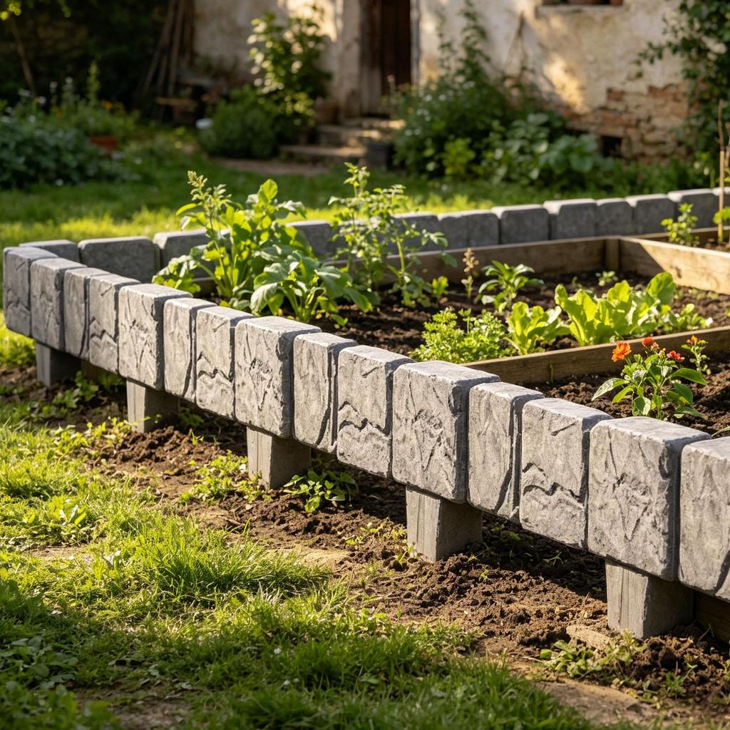 Stone Garden Fence Faux Artificial Decorative Fence Artificial Stone Edging For Lawn Flower Beds Outdoor Decor Retaining Yard