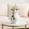 Nordic Minimalist White Textured Ceramic Vase 3D Wave Pattern Tabletop Decor Flower Vase for Living Room Bedroom Dried Flowers