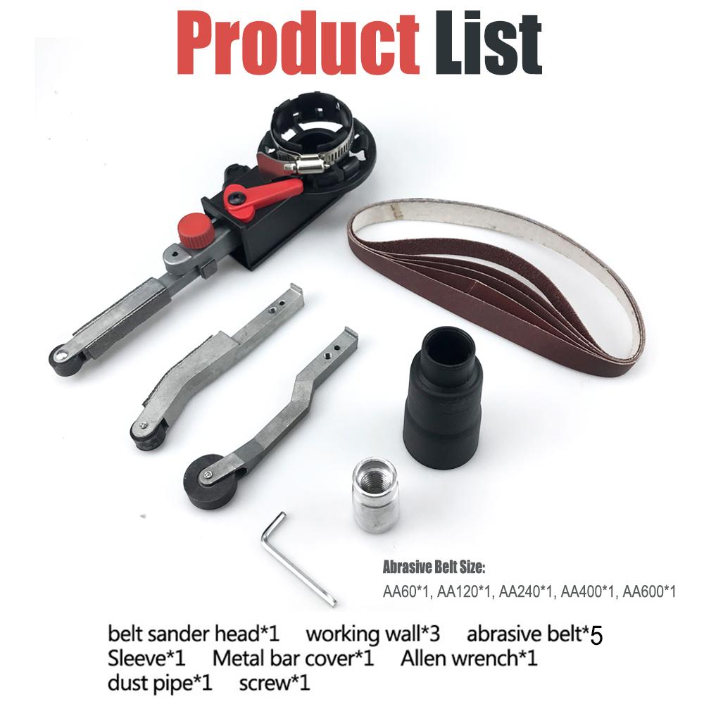Angle Grinder Belt Sander Adapter Sanding Belt Bandfile Dremel Tools for 100/125mm Electric Knife Sharpener Dremel Accessories