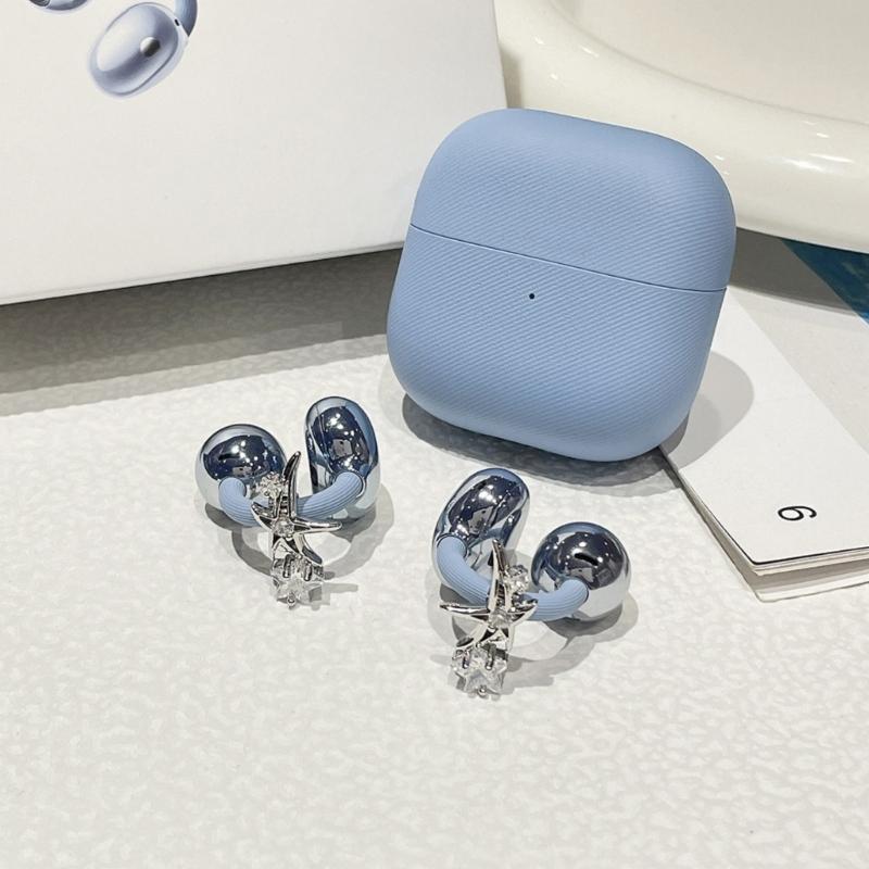 Sparkling Moon Star Earphone Clips Full Zircons Studded Crystal Designs Accessories Easy Installation for Decorations